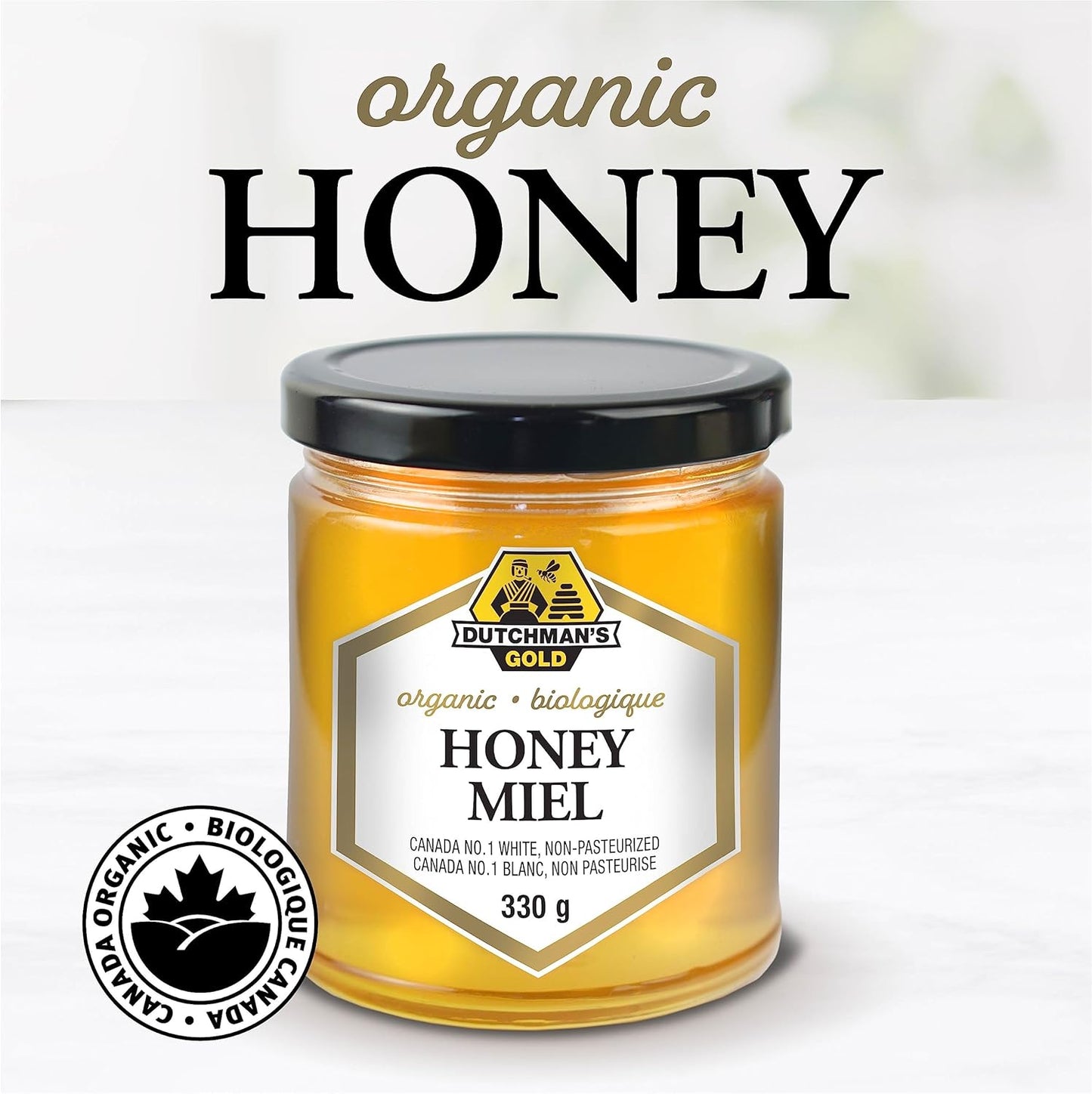 Organic Liquid Honey 330g – Pure Organic Honey, 100% Natural Sweetener, No Additives