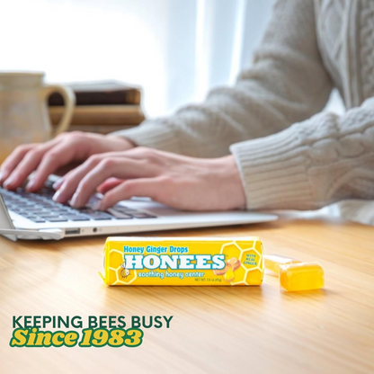 Honees Honey Ginger Drops Bars Candies 10 x 45g