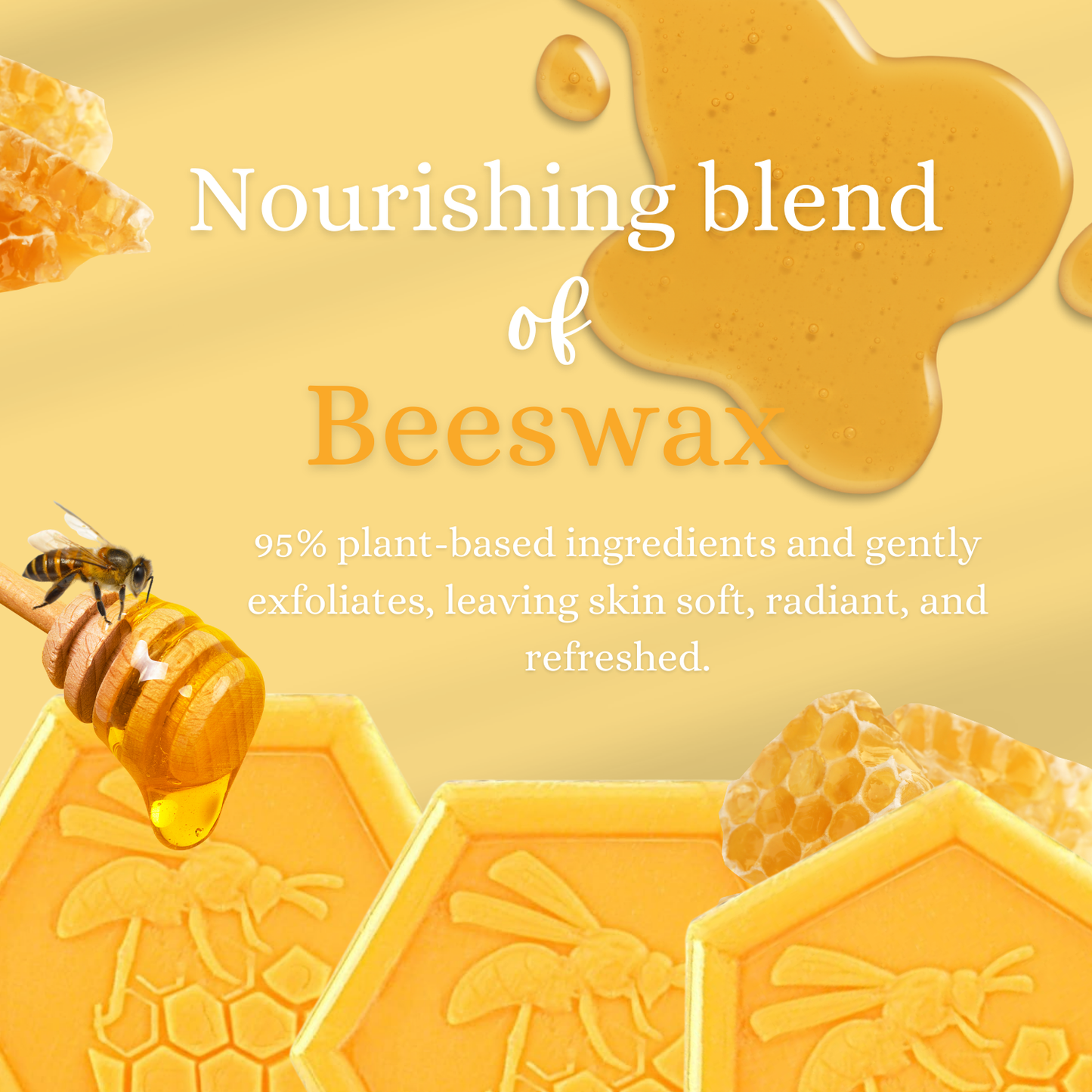Organic Beeswax & Honey Soap 100g x3 – Natural Handcrafted Moisturizing Face & Body Soap for Sensitive Skin