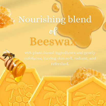 Organic Beeswax & Honey Soap 100g x3 – Natural Handcrafted Moisturizing Face & Body Soap for Sensitive Skin