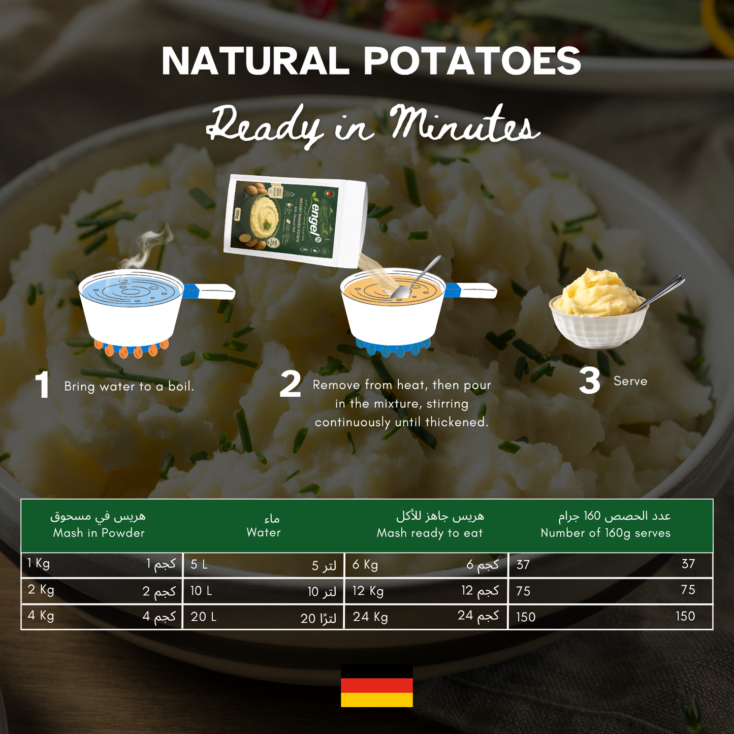 Premium Instant Mashed Potato Powder with Skimmed Milk – Creamy, Quick & Easy 500g