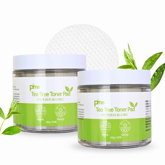 PIME Tea Tree Toner Pads - 180g x2 | Soothing & Hydrating Toner for Acne-Prone & Sensitive Skin, Pore-Cleansing Korean Skincare with Tea Tree Extract