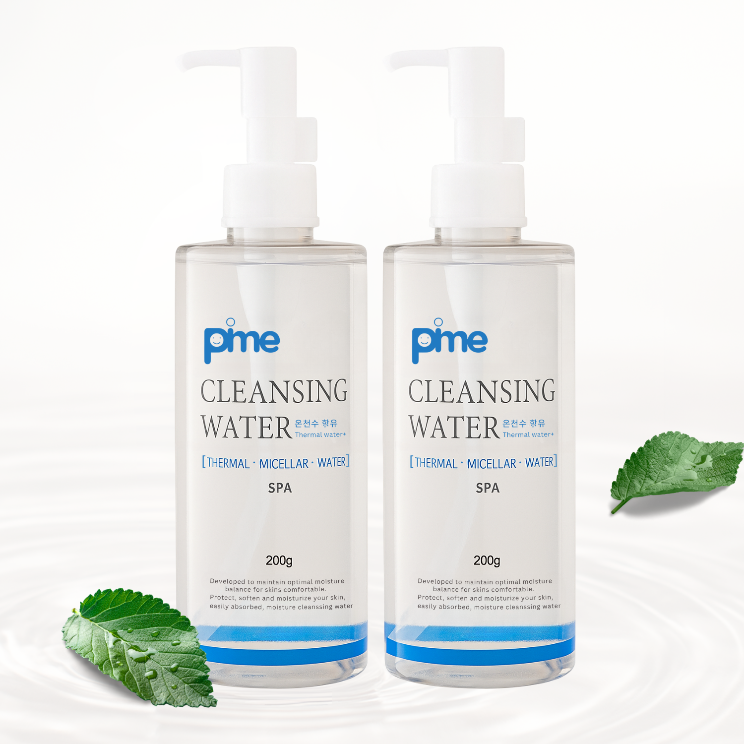 PIME Micellar Water Gentle Makeup Remover 200ml x2 – With Thermal Spring Water, Non-Irritating, Alcohol-Free, Soothes Sensitive Skin, Removes Makeup & Dirt, Calms Irritation, Pore-Friendly