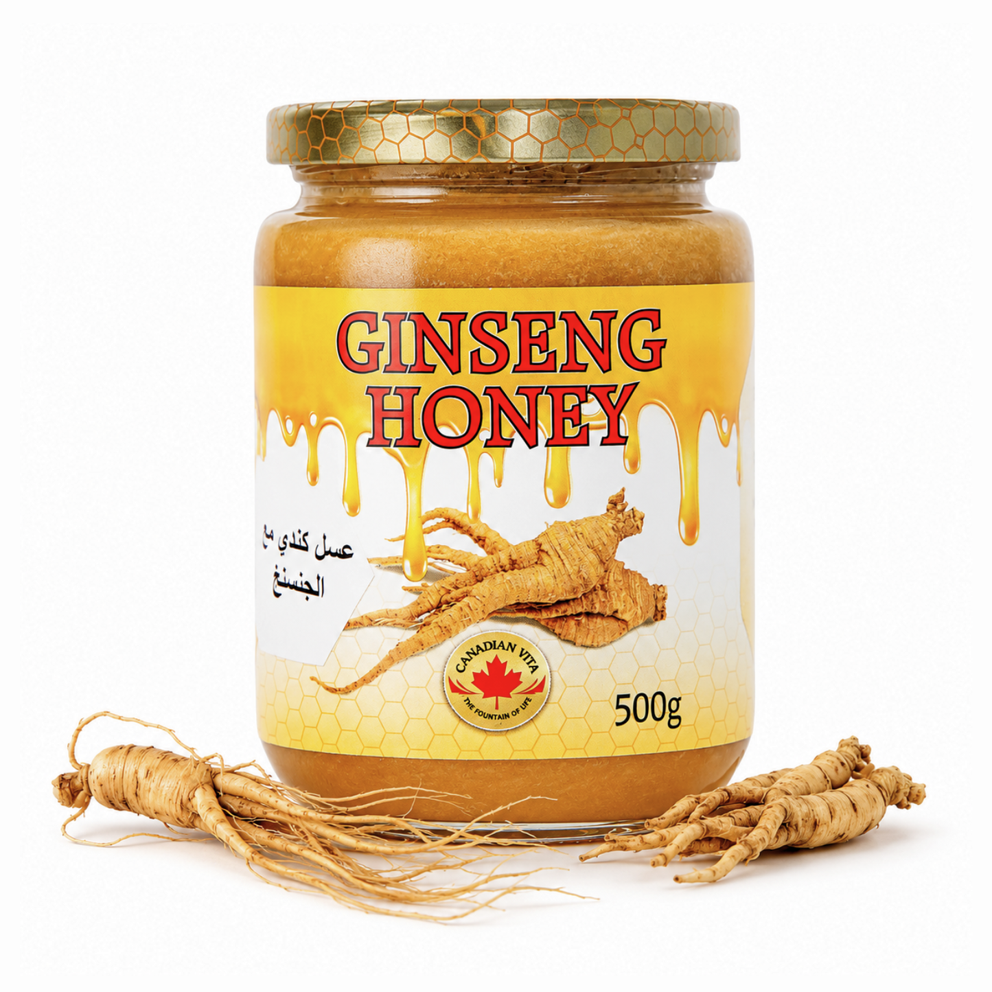 Ginseng Honey 500g – With Pure Canadian Ginseng Roots For Immune Support