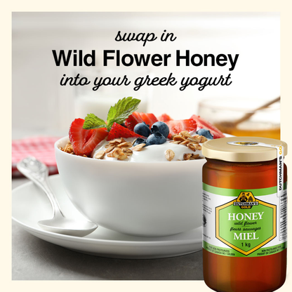 Dutchman’s Gold Wildflower Honey, 1kg, 100% Pure Organic Honey & No Additives