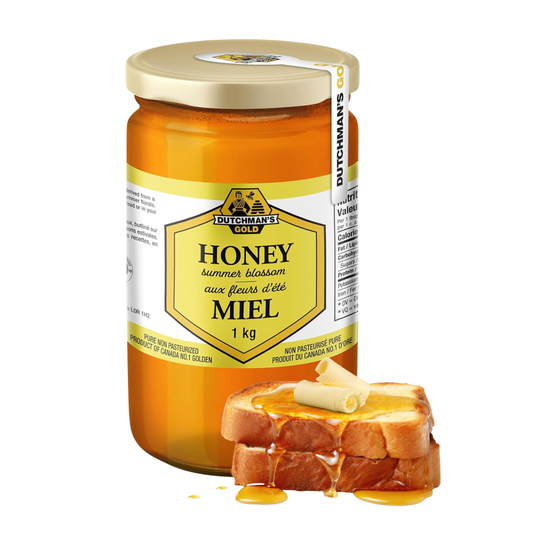 Summer Blossom Honey 1kg – 100% Canadian Floral Blend & Natural Sweetener