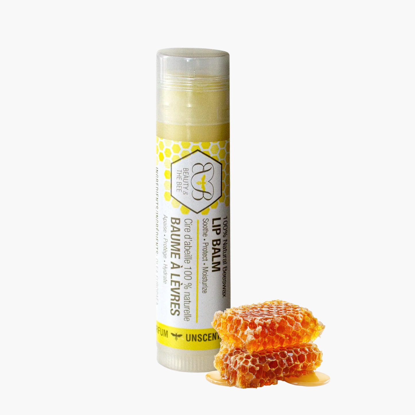 Organic Lip Balm Beeswax Unscented Hydrating Lip Treatment
