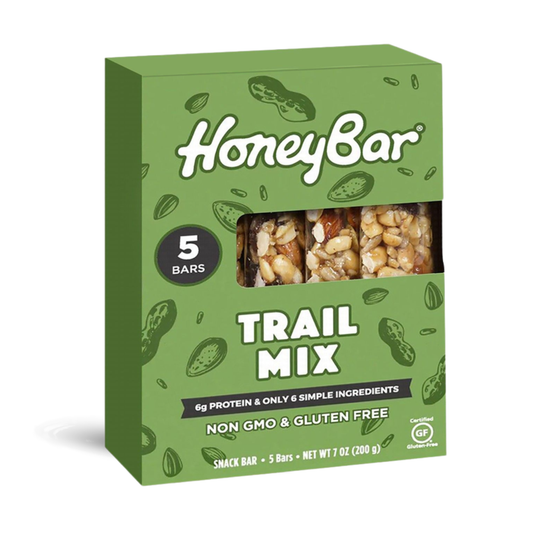 HoneyBar Trail Mix Snack Bars - Gluten-Free & Non-GMO, 40g x 5