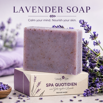 Dutchman's Gold Organic Lavender Soap Bar 110g with Honey & Propolis – Hydrating Daily Body Cleanser, Antibacterial