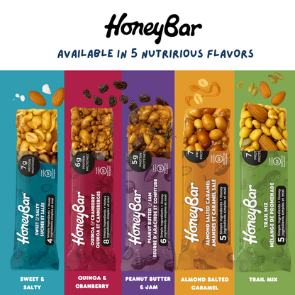 HoneyBar Quinoa & Cranberry Snack Bars - Gluten-Free & Non-GMO, 40g x 5