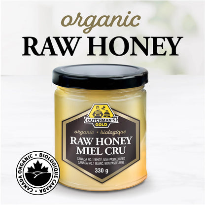 Organic Raw Honey 330g – 100% Pure & Unfiltered Creamy Honey, No Additives