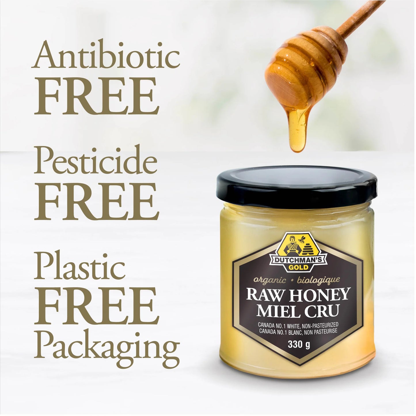 Organic Raw Honey 330g – 100% Pure & Unfiltered Creamy Honey, No Additives