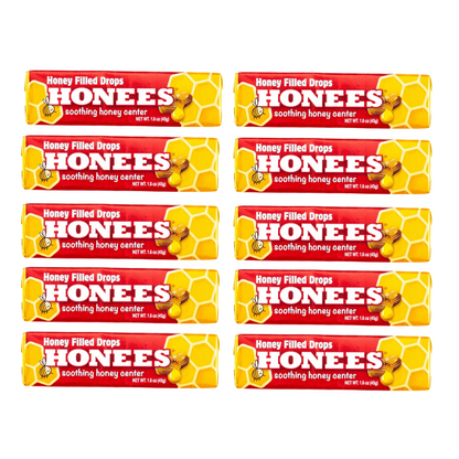 Honees Honey Filled Drops Bars Candies 10 x 45g